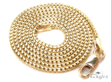 Mens 14k Solid Yellow Gold Franco Chain 22 Inches 2.5mm   47766 - Image 6