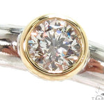 Mens 18K Yellow Gold Bezel Diamond Platinum Wedding Ring 36636 - Image 3