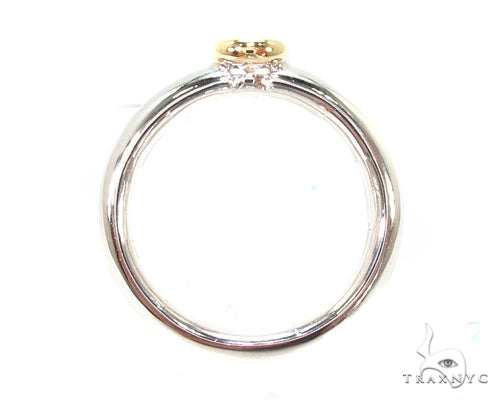 Mens 18K Yellow Gold Bezel Diamond Platinum Wedding Ring, photo 5 of 7