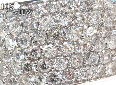 Mens 14K Gold 6 Row Diamond Ring, photo 3 of 7