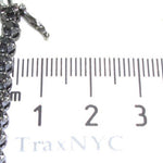 Black diamond chain necklace with a matching cross pendant in a dark metallic finish.
