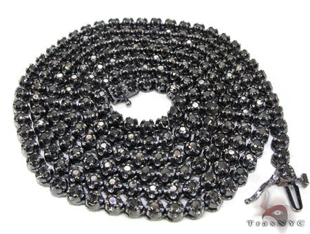 10K Gold Black Diamond Chain Set, photo 8 of 15