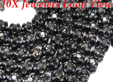 Black diamond chain necklace with a matching cross pendant in a dark metallic finish.