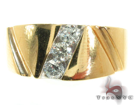 Mens 14K Gold Channel Diamond Ring, photo 2 of 7