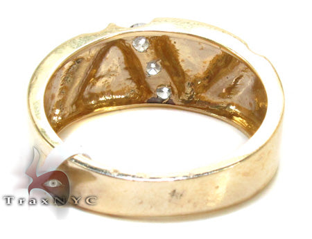 Mens 14K Gold Channel Diamond Ring, photo 6 of 7