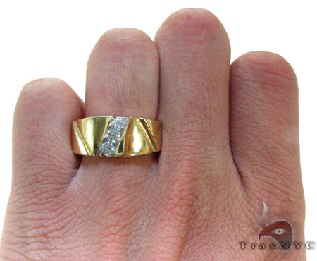 Mens 14K Gold Channel Diamond Ring, photo 7 of 7
