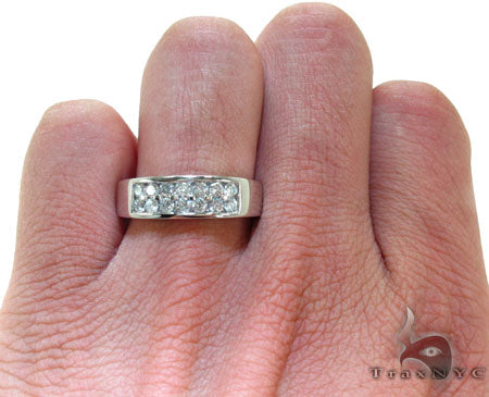 Mens 14K Gold Channel Diamond Ring, photo 7 of 7