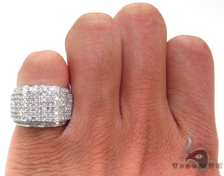 Mens 14K Gold Diamond Pinky Ring, photo 7 of 7