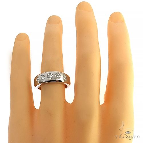 Mens 14K Gold Diamond Wedding Band, photo 6 of 6