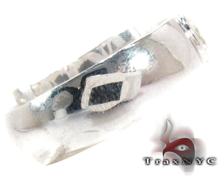 Mens White Gold Gay Wedding Ring 27796 - Image 4