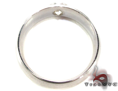 Mens White Gold Gay Wedding Ring 27796 - Image 5