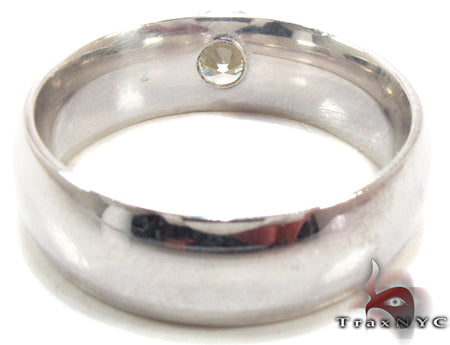 Mens 14K Gold Solitaire Wedding Band, photo 6 of 7
