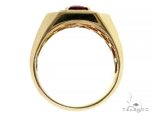 Mens 14K Gold Godfather Ruby Ring, photo 5 of 7