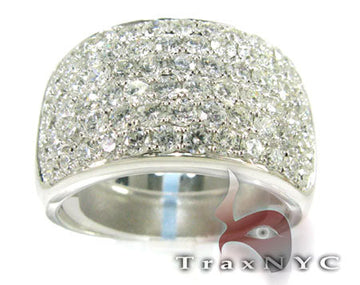 Wide men's white gold infinity band densely set with round diamonds