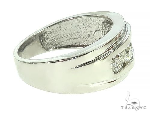 Mens Luxuriousness Five White Gold Wedding Ring 8582 - Image 3