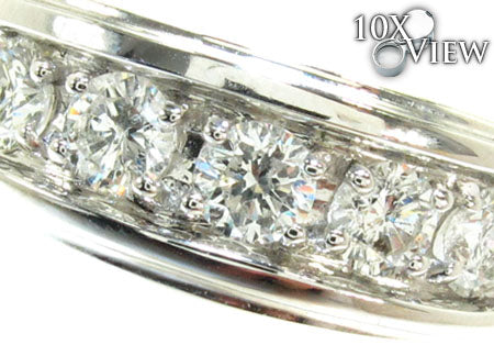 Mens Five Stone Prong Set 14K White Gold Wedding Ring, photo 3 of 7
