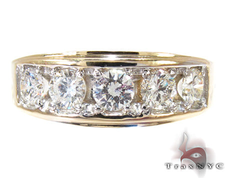Mens Prong Diamond 14K Yellow Gold Ring, photo 2 of 7