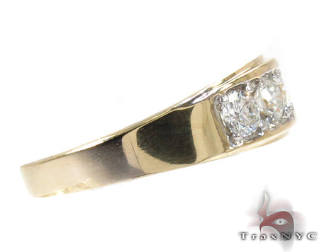 Mens Prong Diamond 14K Yellow Gold Ring, photo 4 of 7