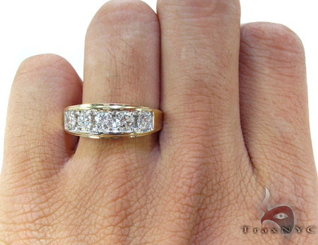 Mens Prong Diamond Yellow Gold Ring 26753 - Image 7