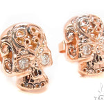 Mens Rose Gold Skull Earrings 35015 - Image 3