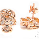 Mens Rose Gold Skull Earrings 35015 - Image 4