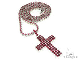 Mens 10K Gold Ruby Cross Set 66064