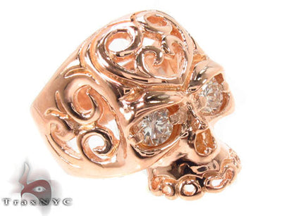 Mens Rose Gold Skull Ring 2 33424 - Image 1