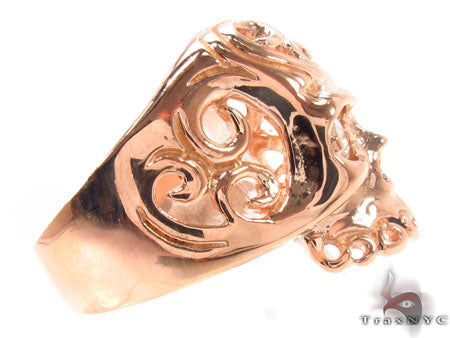 Mens Rose Gold Skull Ring 2 33424 - Image 4