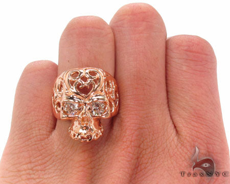 Mens Rose Gold Skull Ring 2 33424 - Image 7