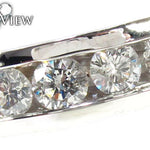 Mens White Gold Channel Diamond Ring 20821 - Image 3