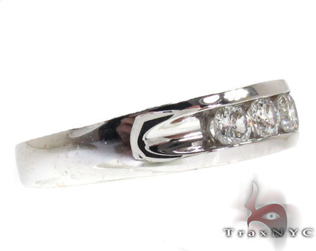 Mens 14K White Gold Channel Diamond Ring, photo 4 of 7