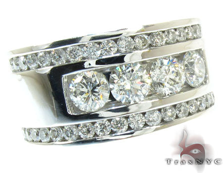 Mens White Gold Channel Diamond Ring 21011 - Image 2
