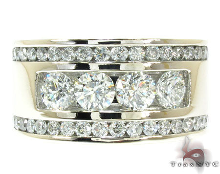 Mens White Gold Channel Diamond Ring 21011 - Image 1