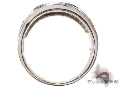 Mens 14K White Gold Channel Diamond Ring, photo 6 of 7