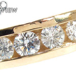 Mens Yellow Gold Channel Diamond Ring 20820 - Image 3