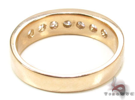 Mens 14K Yellow Gold Channel Diamond Ring, photo 6 of 7