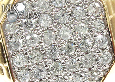 Mens 14K Yellow Gold Diamond Ring, photo 3 of 7
