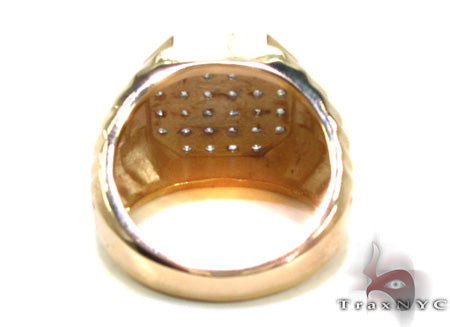 Mens 14K Yellow Gold Diamond Ring, photo 6 of 7