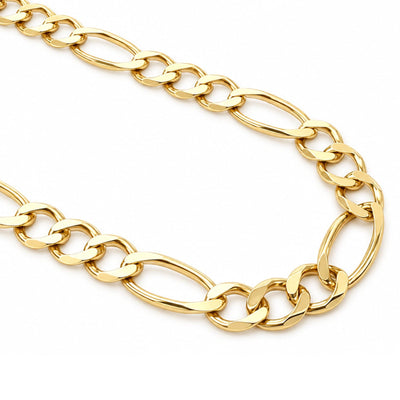 Mens 10k Solid Yellow Gold Figaro Chain 22 Inches 7.70mm 70488 - TRAX1
