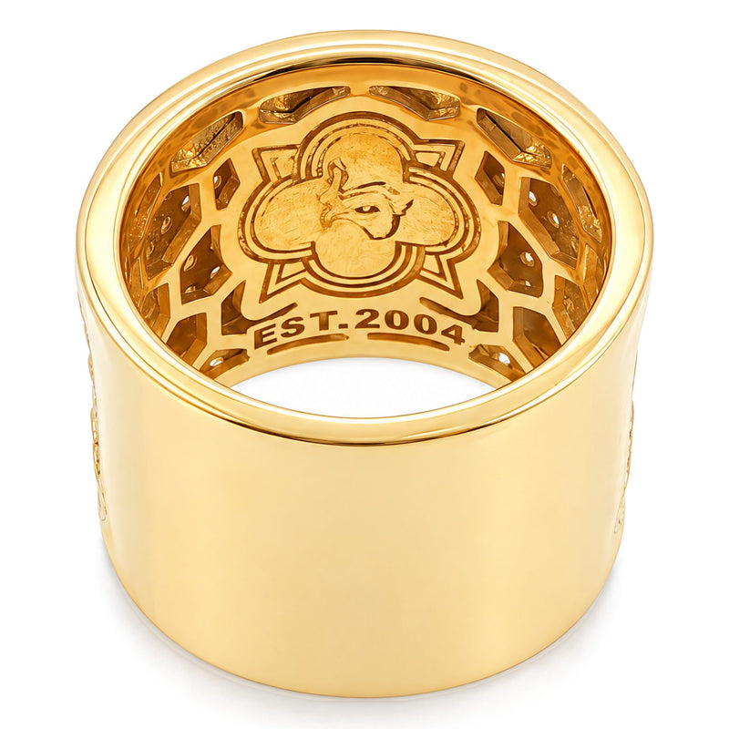 Mens 14K Gold Diamond Pinky Ring, view 12