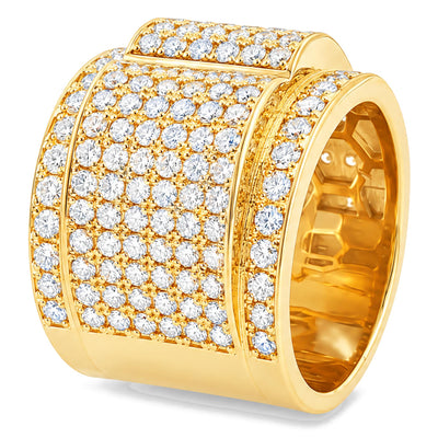 Mens 14K Gold Diamond Pinky Ring, view 5
