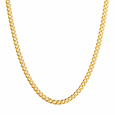 Mens 14K Solid Yellow Gold Thin Curb Chain 20 Inches 3.6mm 47127
