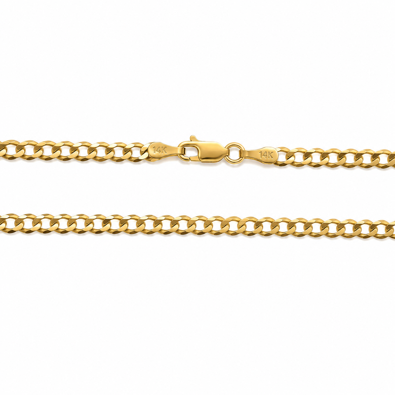 Mens 14K Solid Yellow Gold Thin Curb Chain 20 Inches 3.6mm 47127