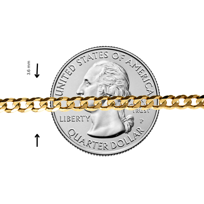 Mens 14K Solid Yellow Gold Thin Curb Chain 20 Inches 3.6mm 47127