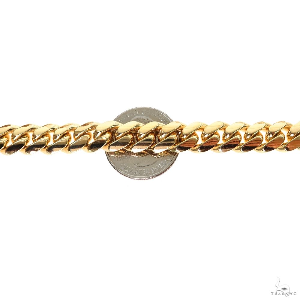 Miami Cuban Chain 10k Yellow Gold 18 Inches 10mm 46072 | TraxNYC