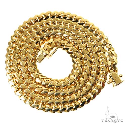 20-inch 6mm yellow gold Miami Cuban chain with polished interlocking links.