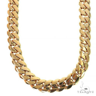 Miami Cuban Chain 10k Yellow Gold   32 Inches 12mm 46477 - Image 1