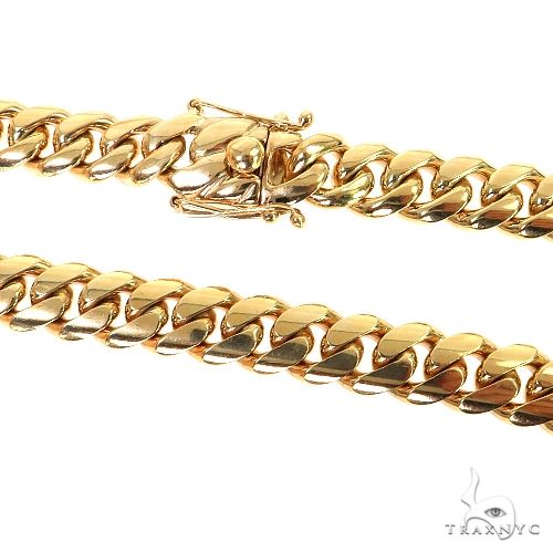 Miami Cuban Chain 14k Yellow Gold 20 Inches 12mm 46136 | TraxNYC
