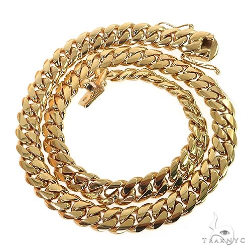 Miami Cuban Chain 14k Yellow Gold   22 Inches 12mm 46193 - Image 4