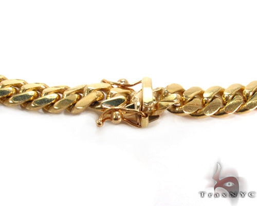 20-inch 18mm Miami Cuban chain in polished 14k yellow gold for men.